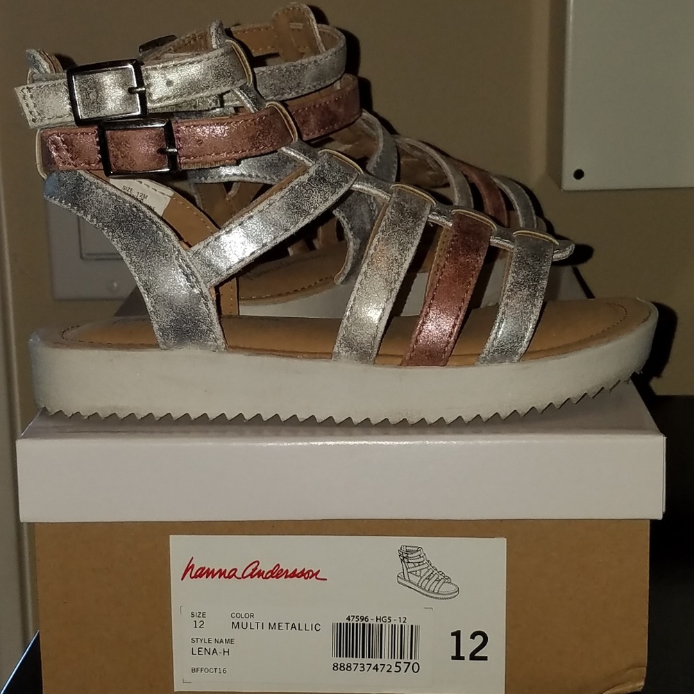 Metallic Girls gladiator sandals sz 12